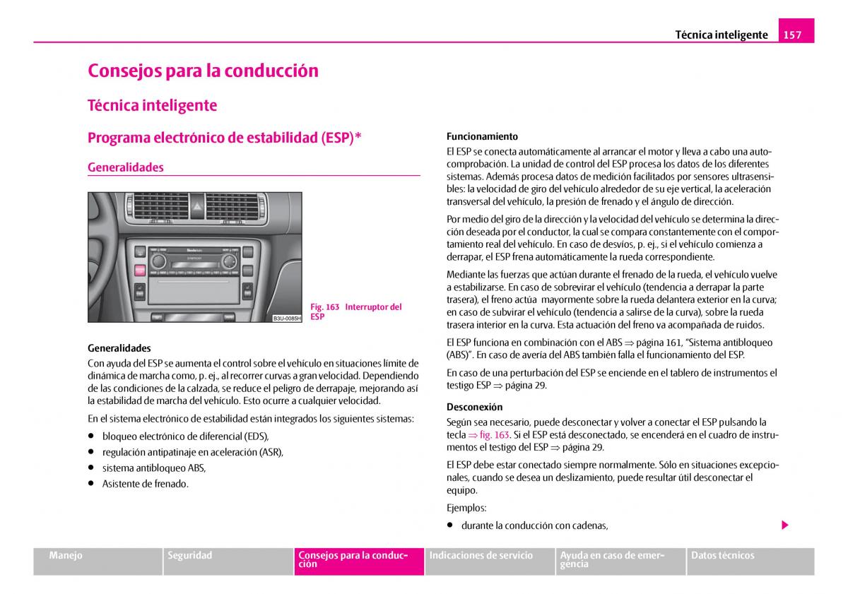 Skoda Superb I 1 manual del propietario / page 158