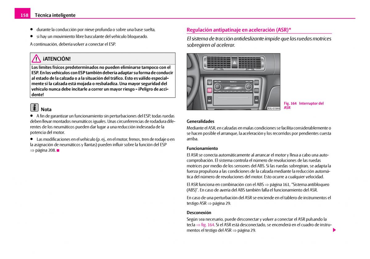 Skoda Superb I 1 manual del propietario / page 159