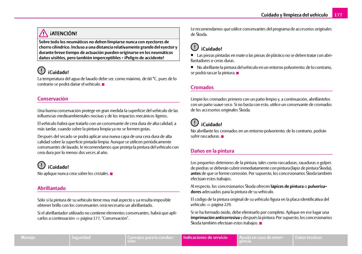 Skoda Superb I 1 manual del propietario / page 178