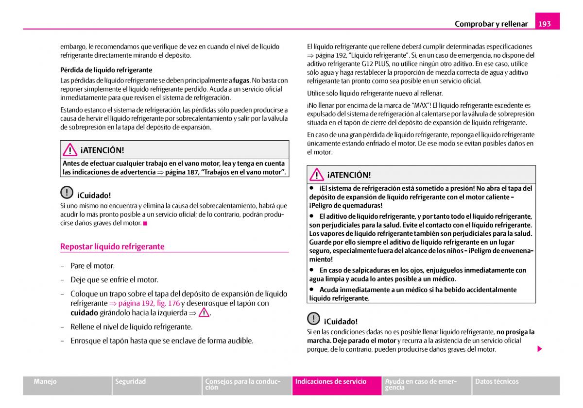 Skoda Superb I 1 manual del propietario / page 194