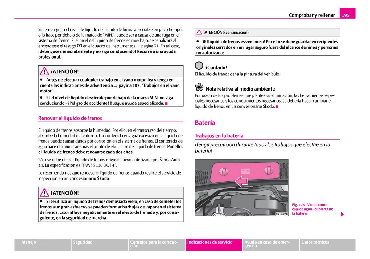 Skoda Superb I 1 manual del propietario / page 196