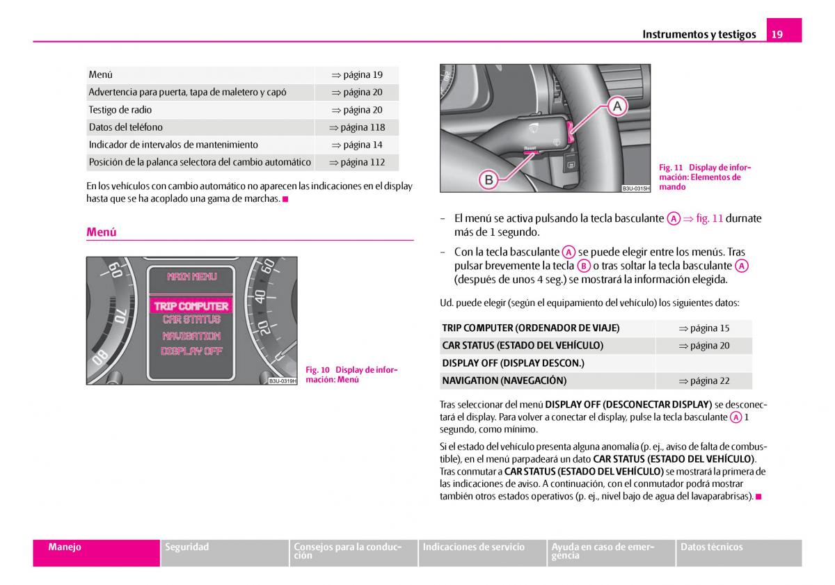 Skoda Superb I 1 manual del propietario / page 20