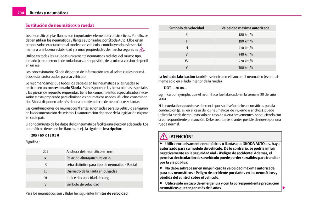 Skoda Superb I 1 manual del propietario / page 205