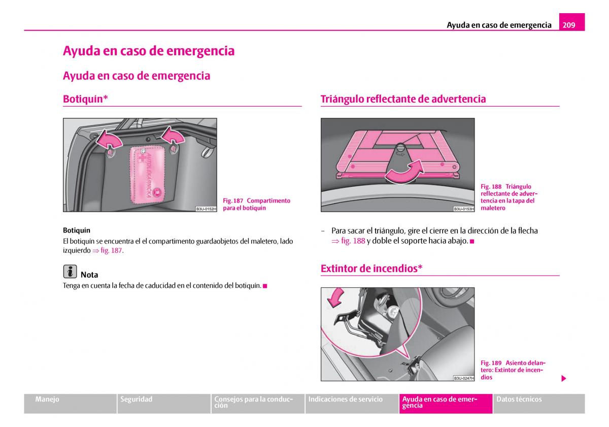 Skoda Superb I 1 manual del propietario / page 210