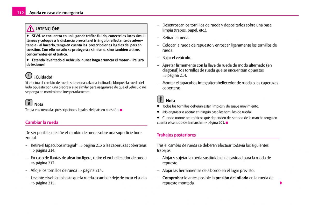 Skoda Superb I 1 manual del propietario / page 213