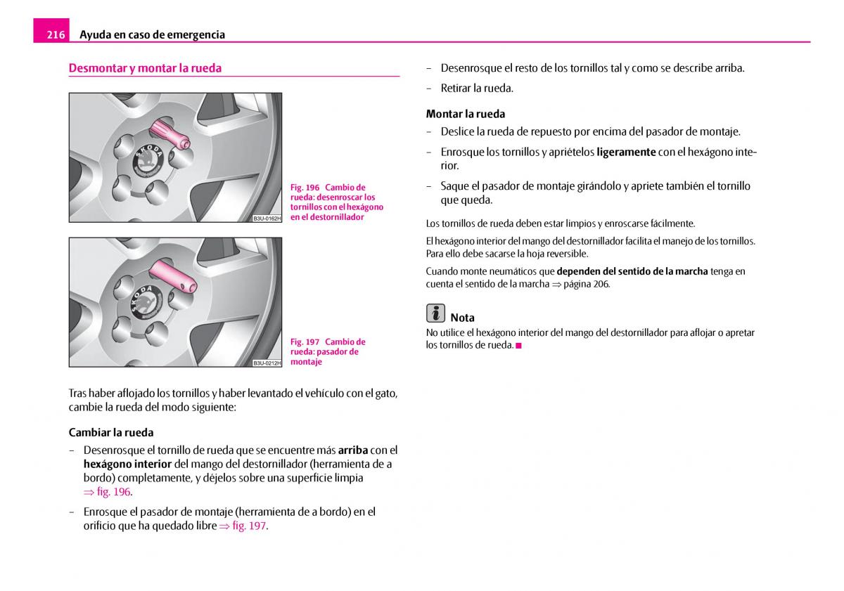 Skoda Superb I 1 manual del propietario / page 217