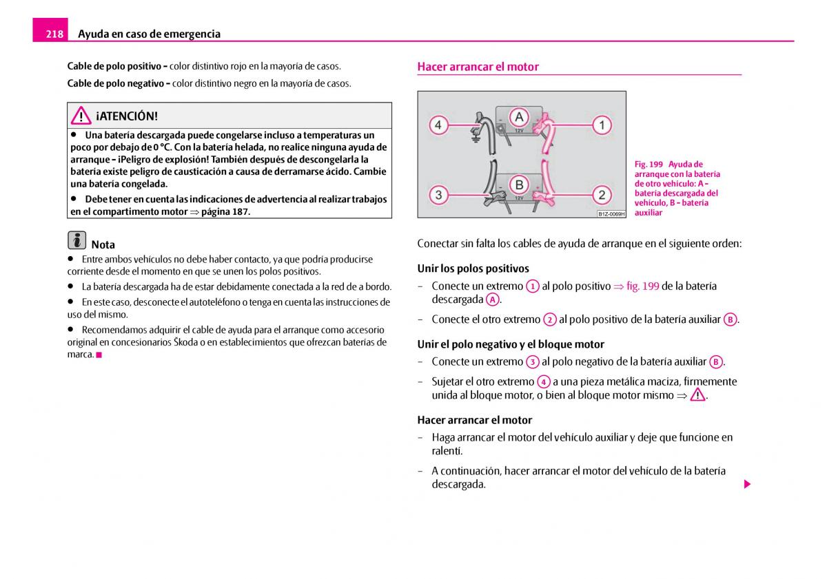 Skoda Superb I 1 manual del propietario / page 219