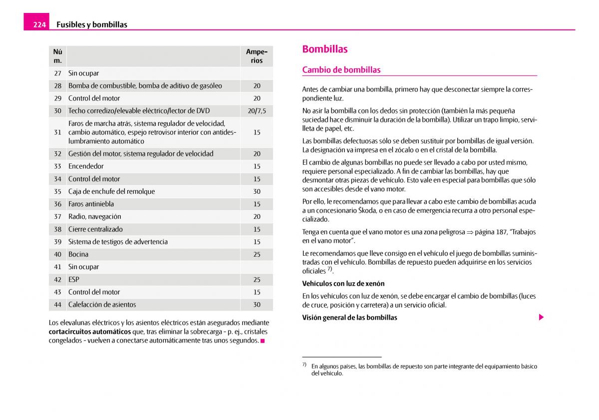 Skoda Superb I 1 manual del propietario / page 225