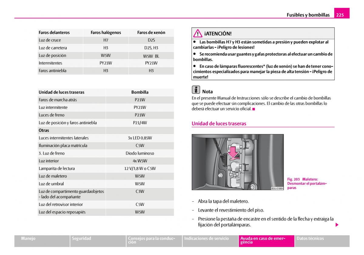 Skoda Superb I 1 manual del propietario / page 226