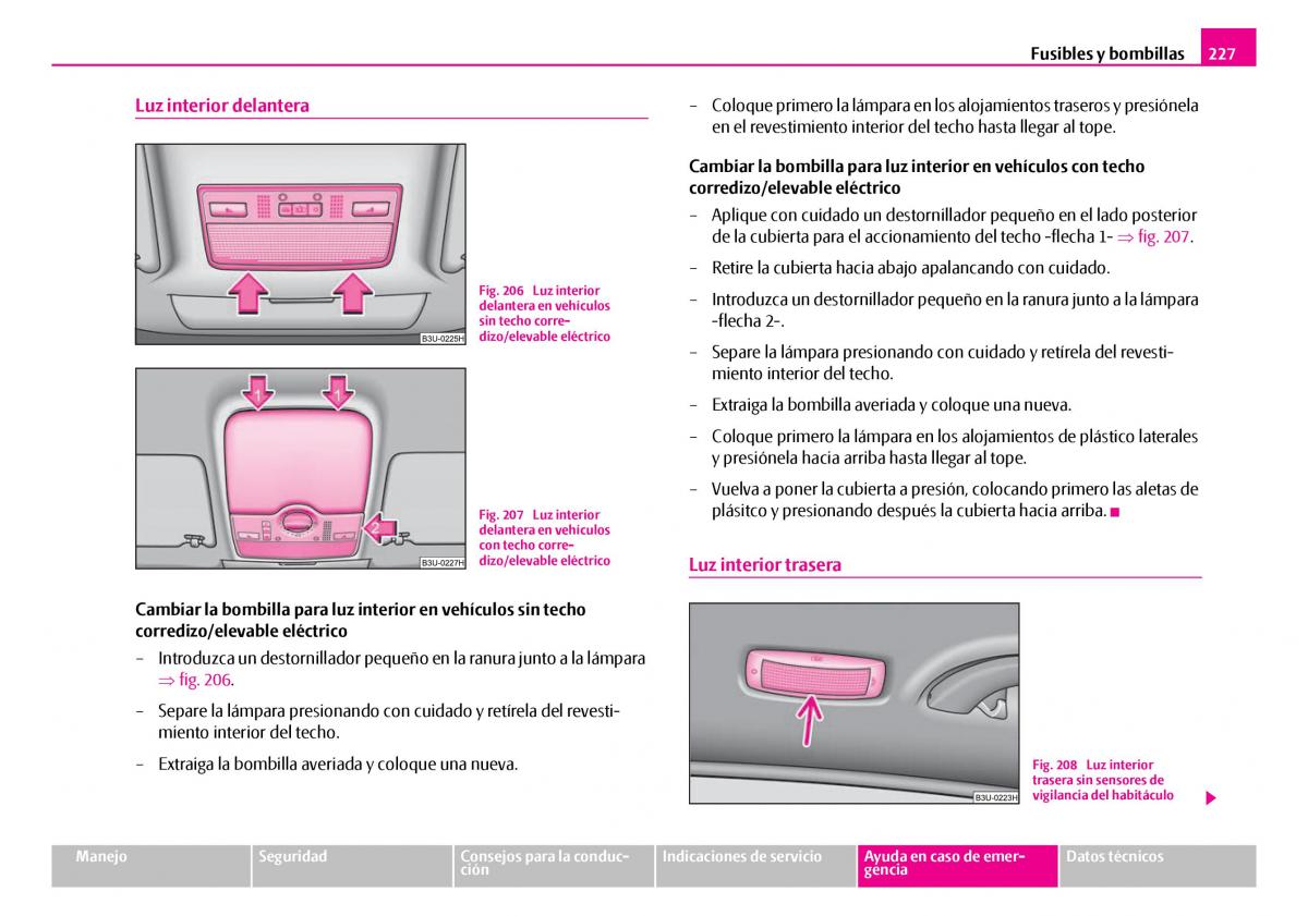 Skoda Superb I 1 manual del propietario / page 228