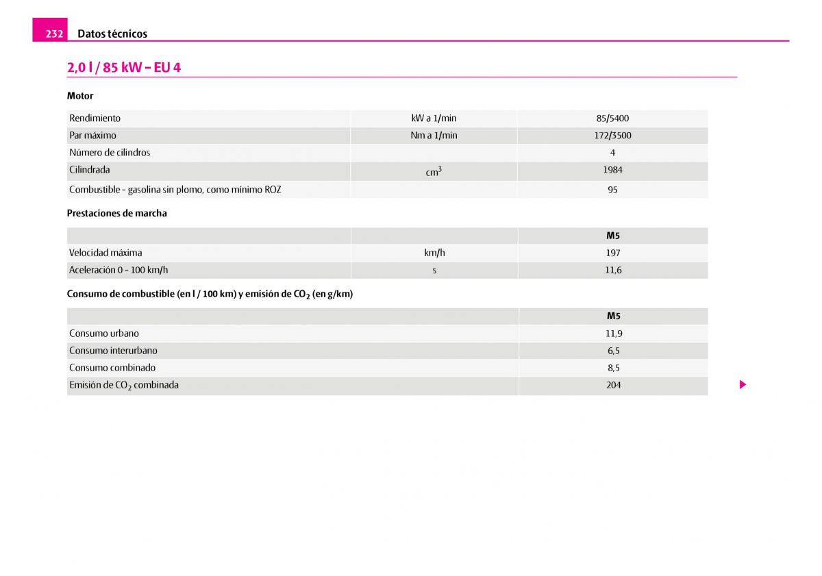 Skoda Superb I 1 manual del propietario / page 233