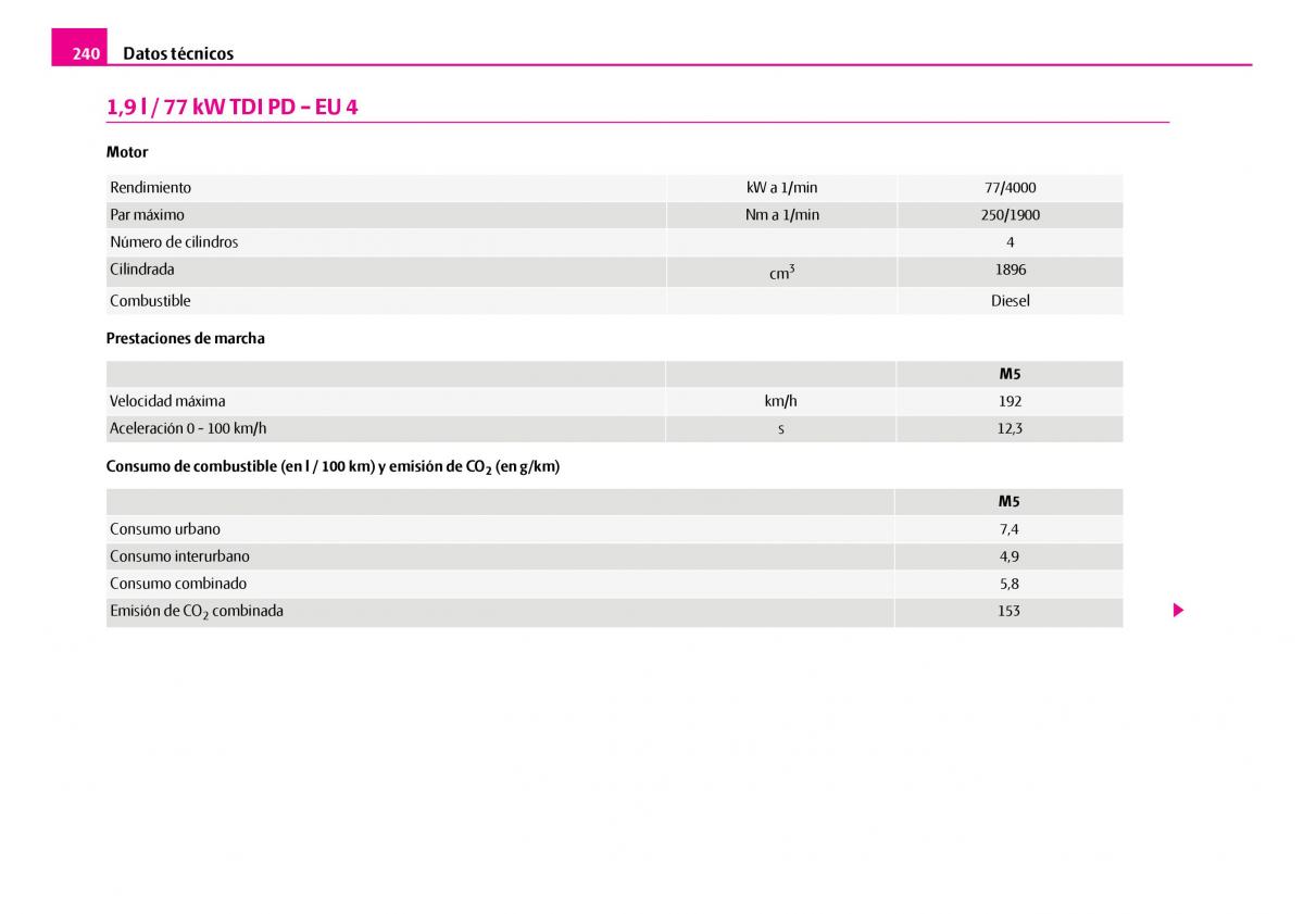 Skoda Superb I 1 manual del propietario / page 241