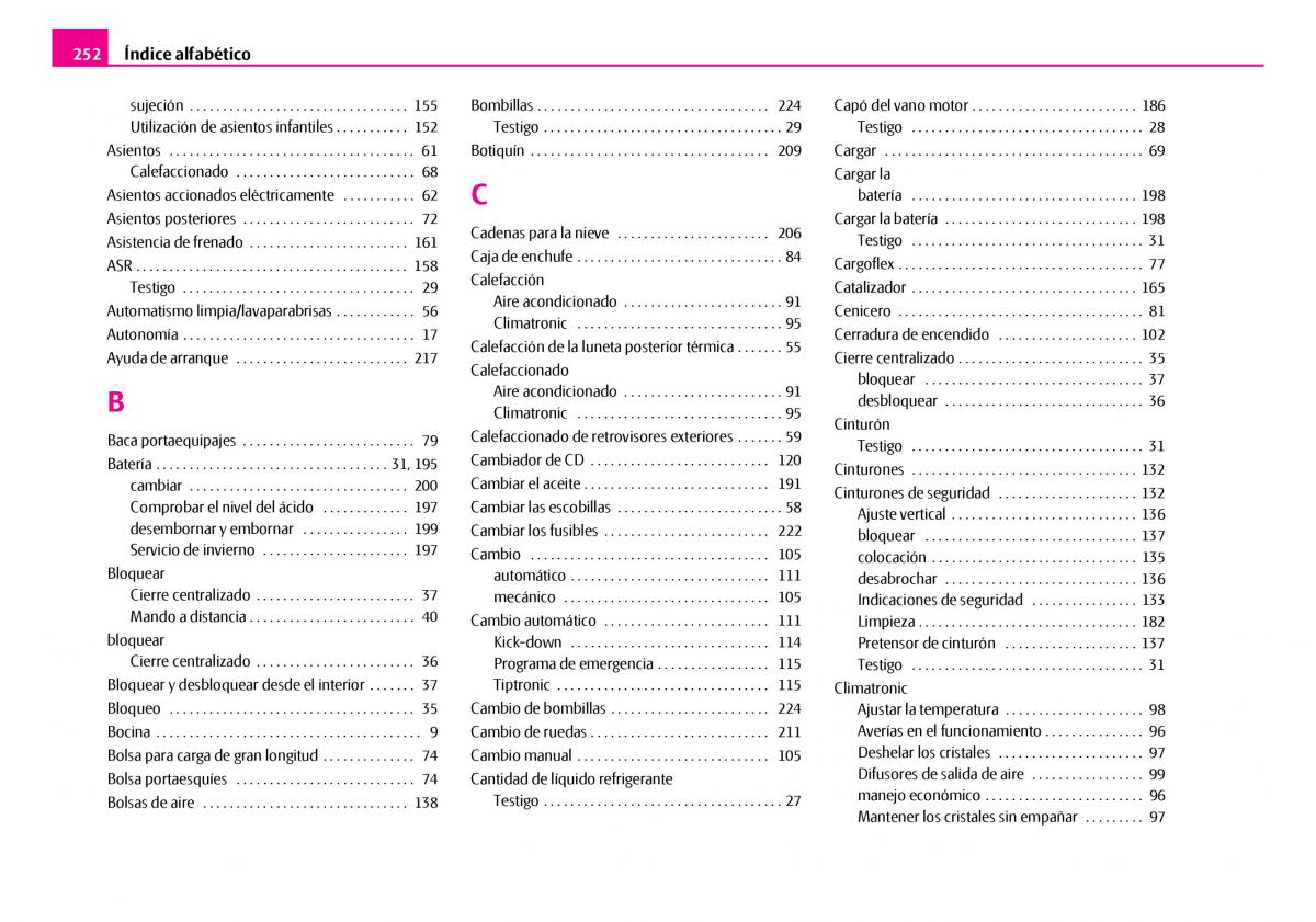 Skoda Superb I 1 manual del propietario / page 253