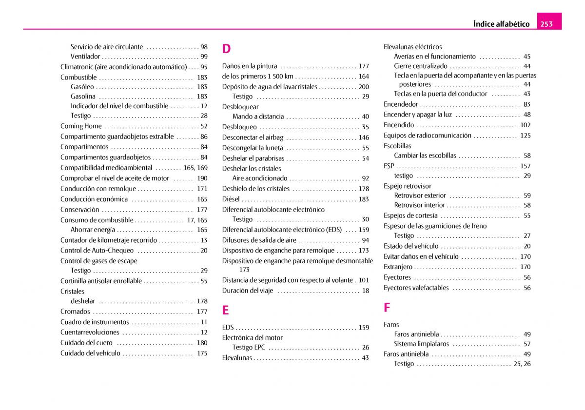 Skoda Superb I 1 manual del propietario / page 254