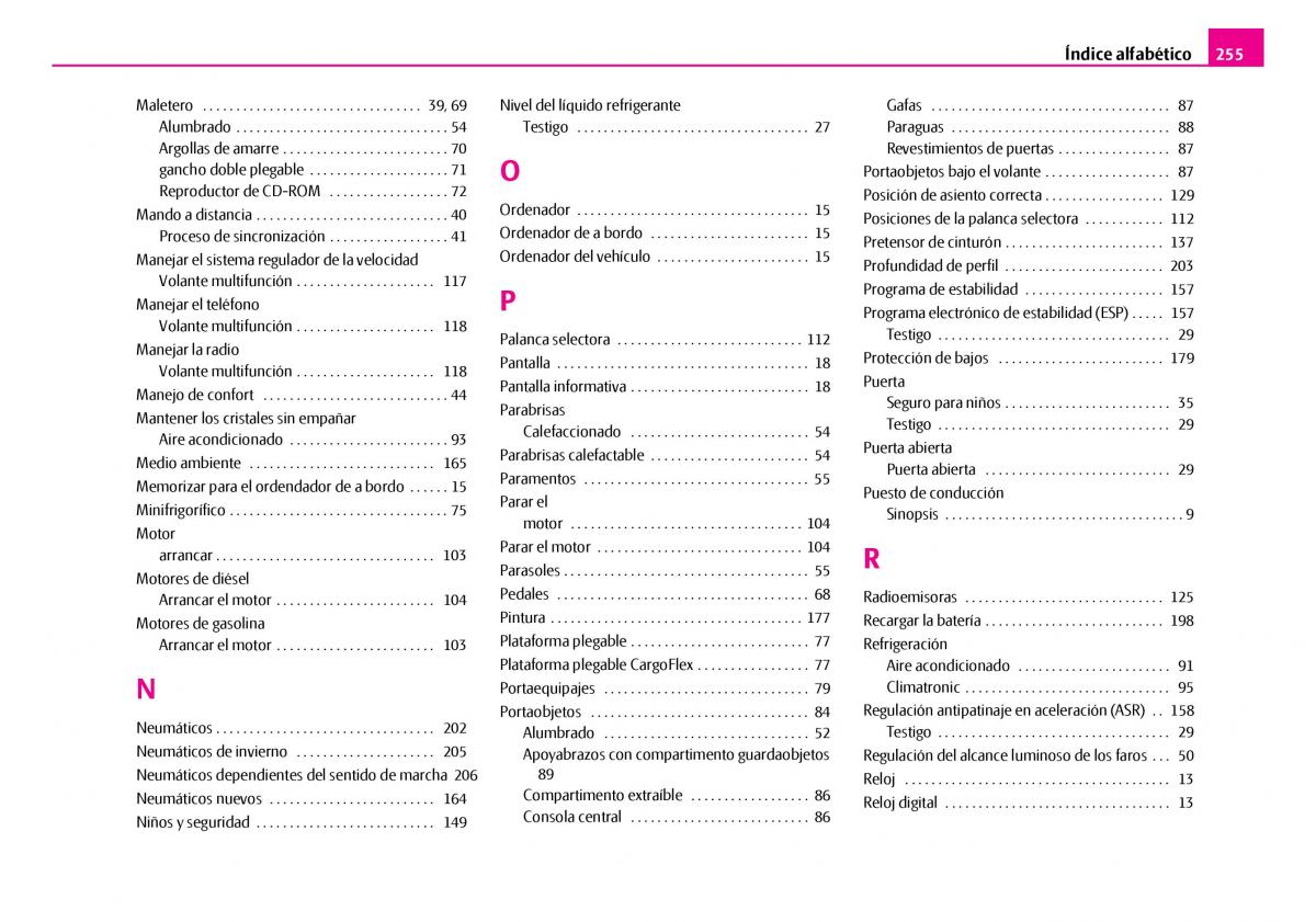 Skoda Superb I 1 manual del propietario / page 256