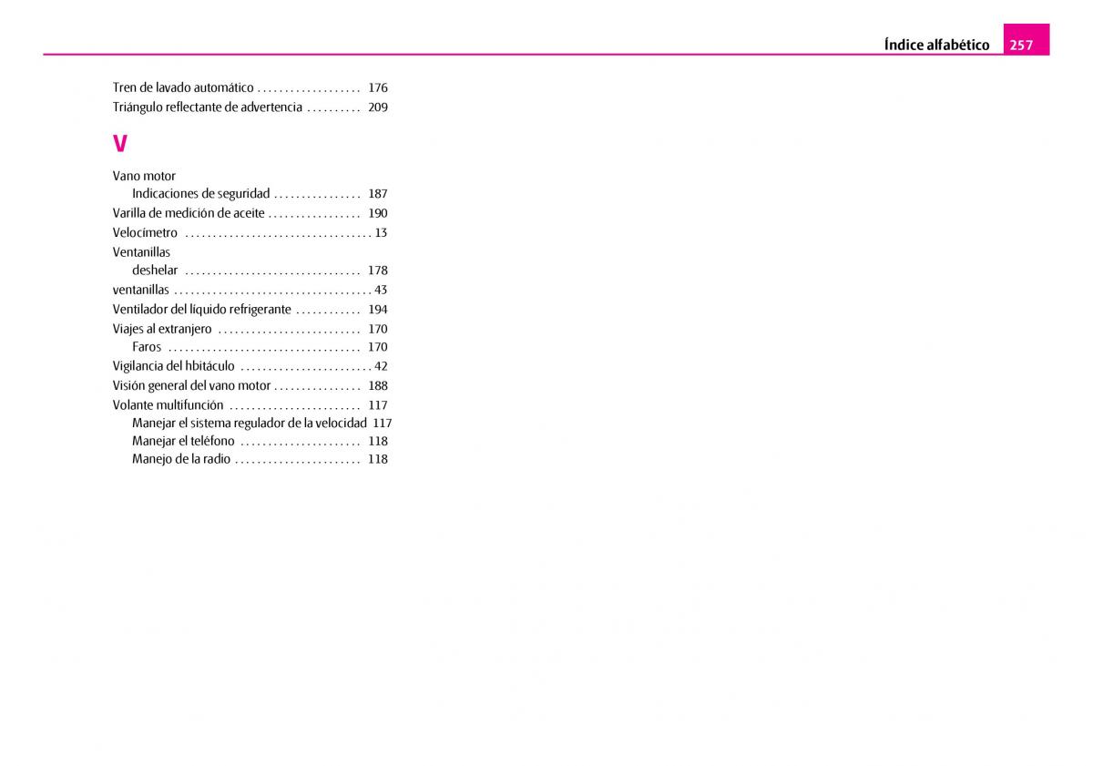 Skoda Superb I 1 manual del propietario / page 258