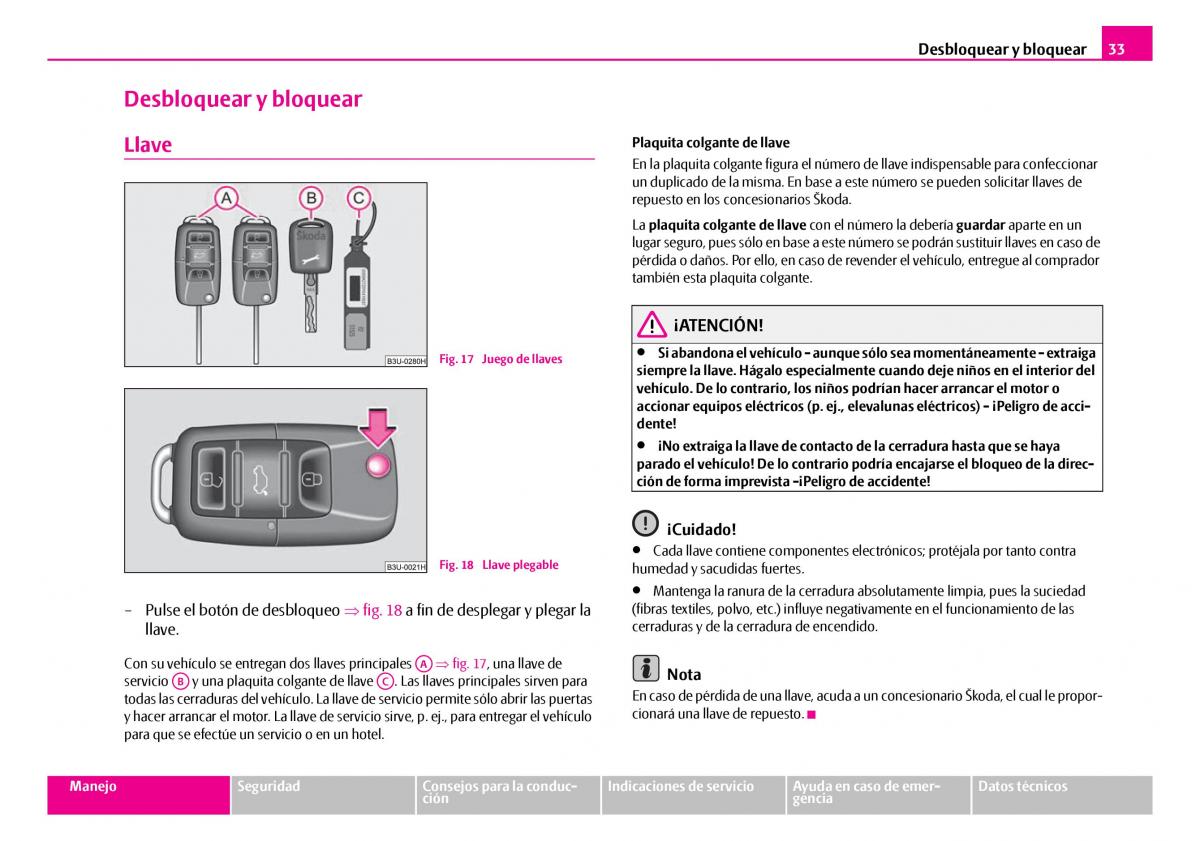 Skoda Superb I 1 manual del propietario / page 34