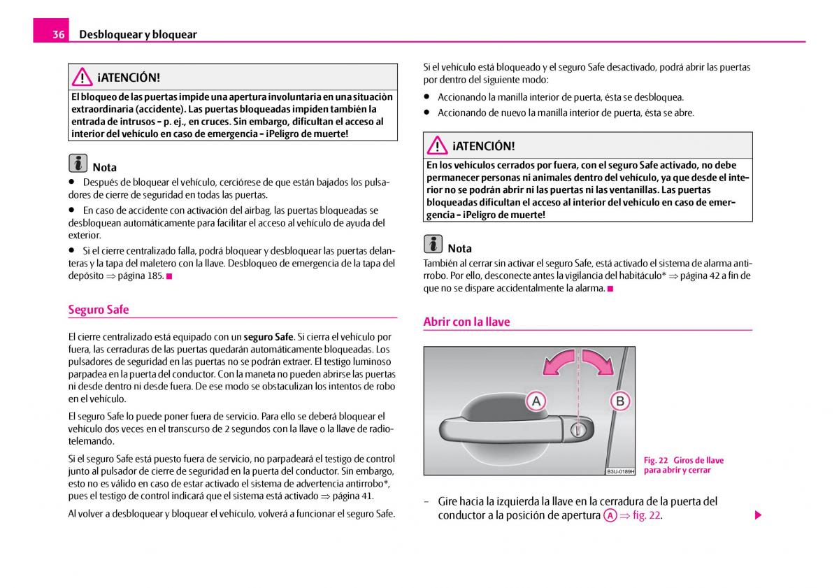 Skoda Superb I 1 manual del propietario / page 37