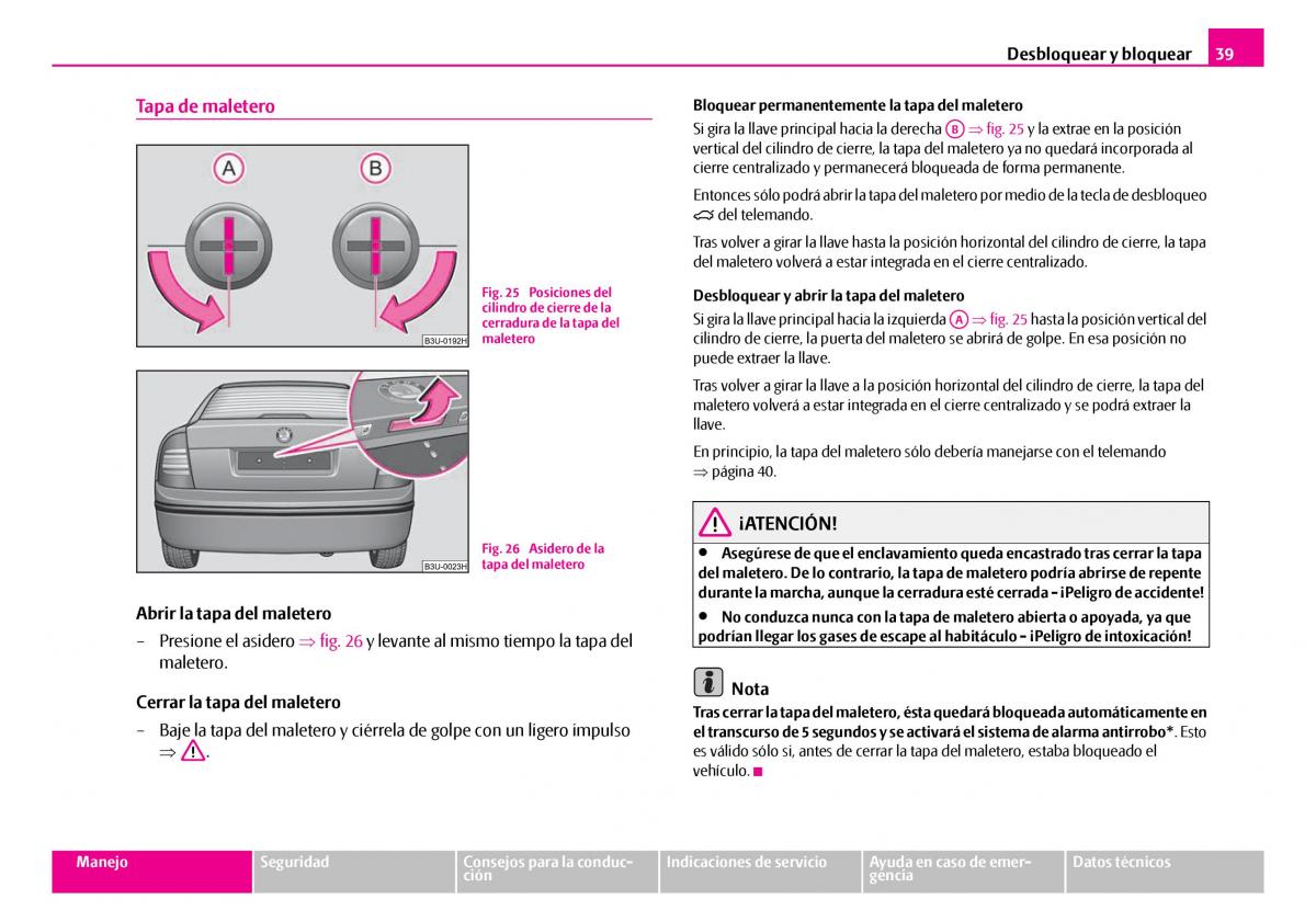 Skoda Superb I 1 manual del propietario / page 40