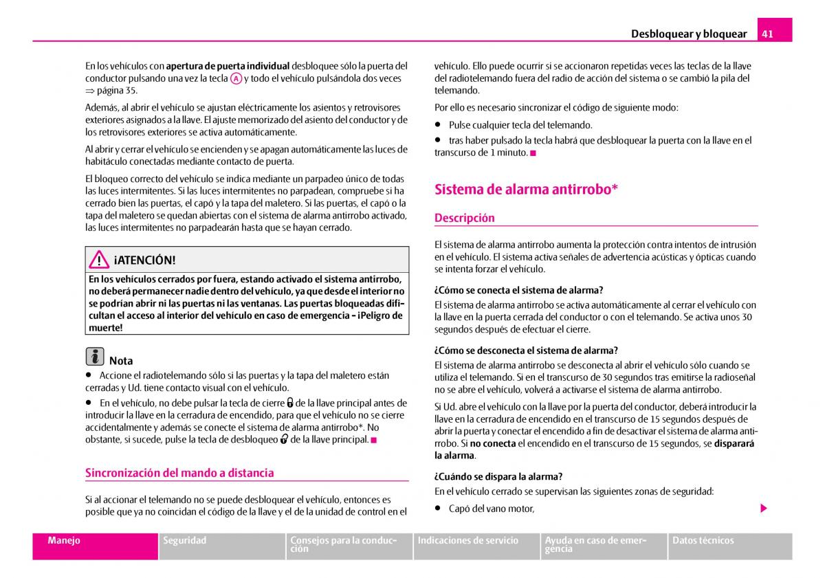 Skoda Superb I 1 manual del propietario / page 42