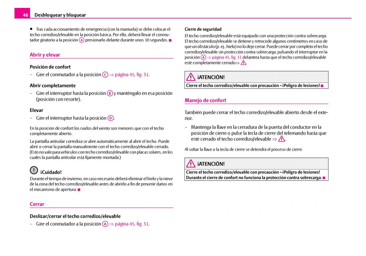 Skoda Superb I 1 manual del propietario / page 47