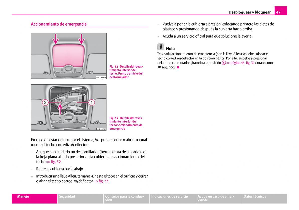 Skoda Superb I 1 manual del propietario / page 48