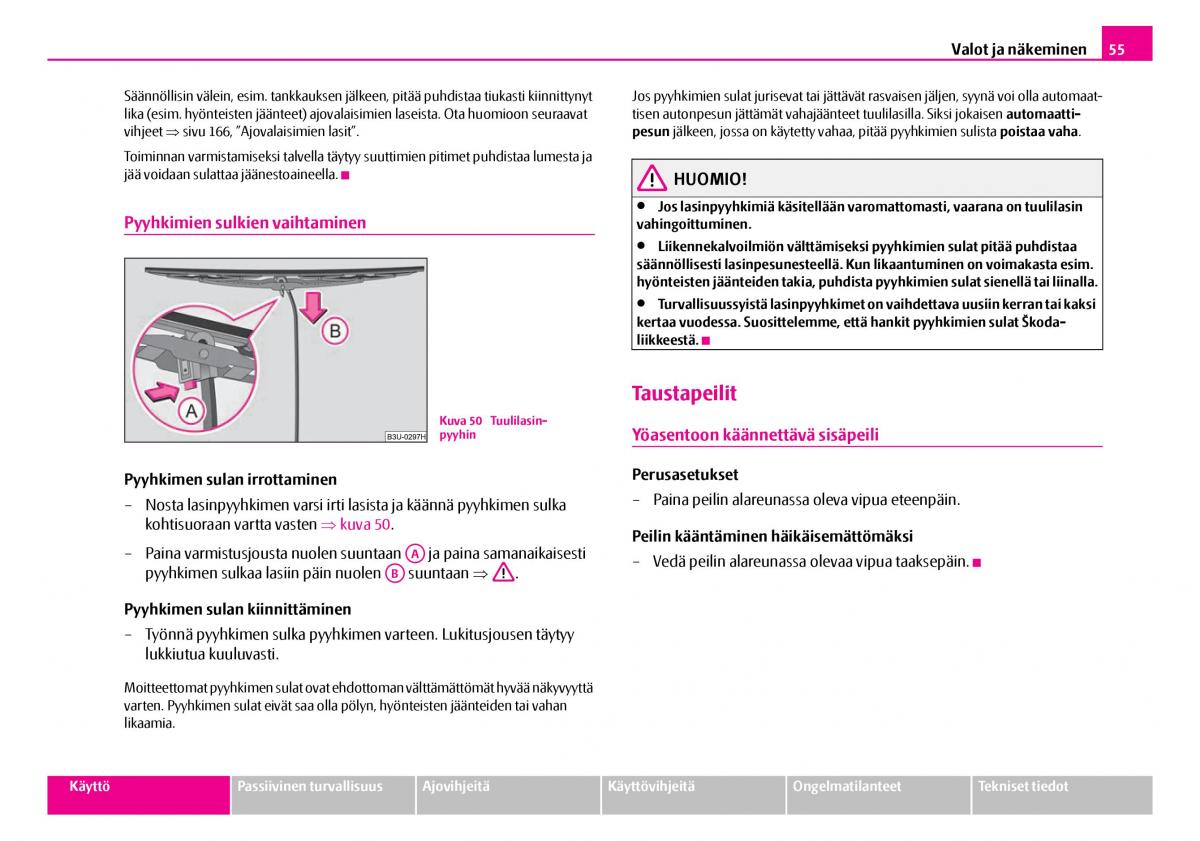 Skoda Superb I 1 omistajan kasikirja / page 56