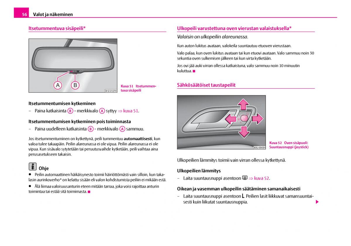 Skoda Superb I 1 omistajan kasikirja / page 57