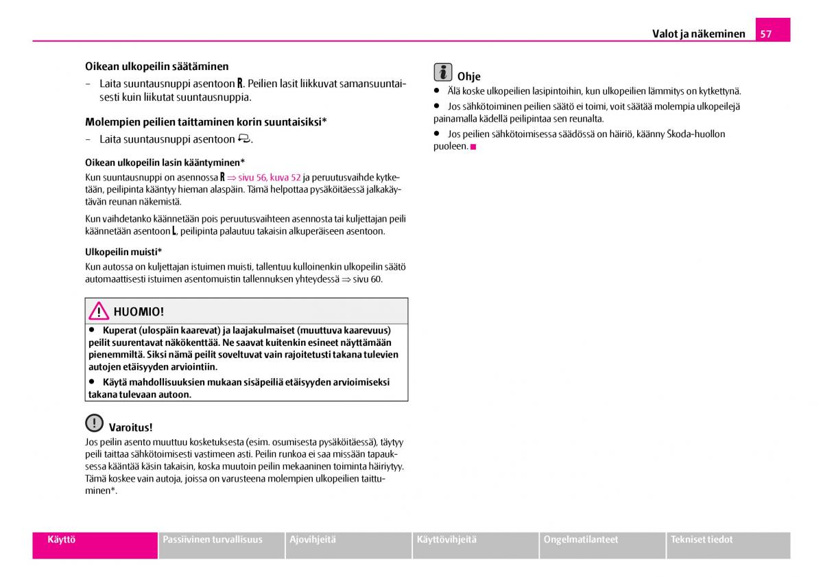 Skoda Superb I 1 omistajan kasikirja / page 58