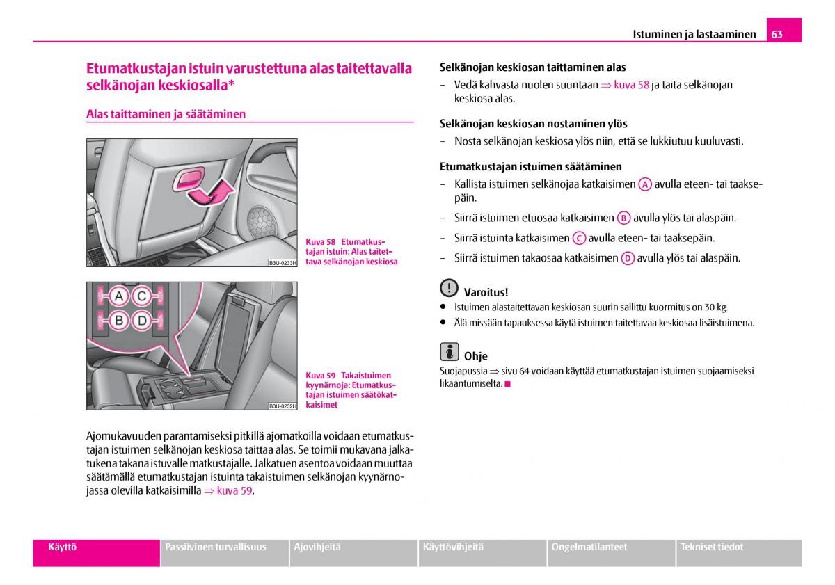 Skoda Superb I 1 omistajan kasikirja / page 64