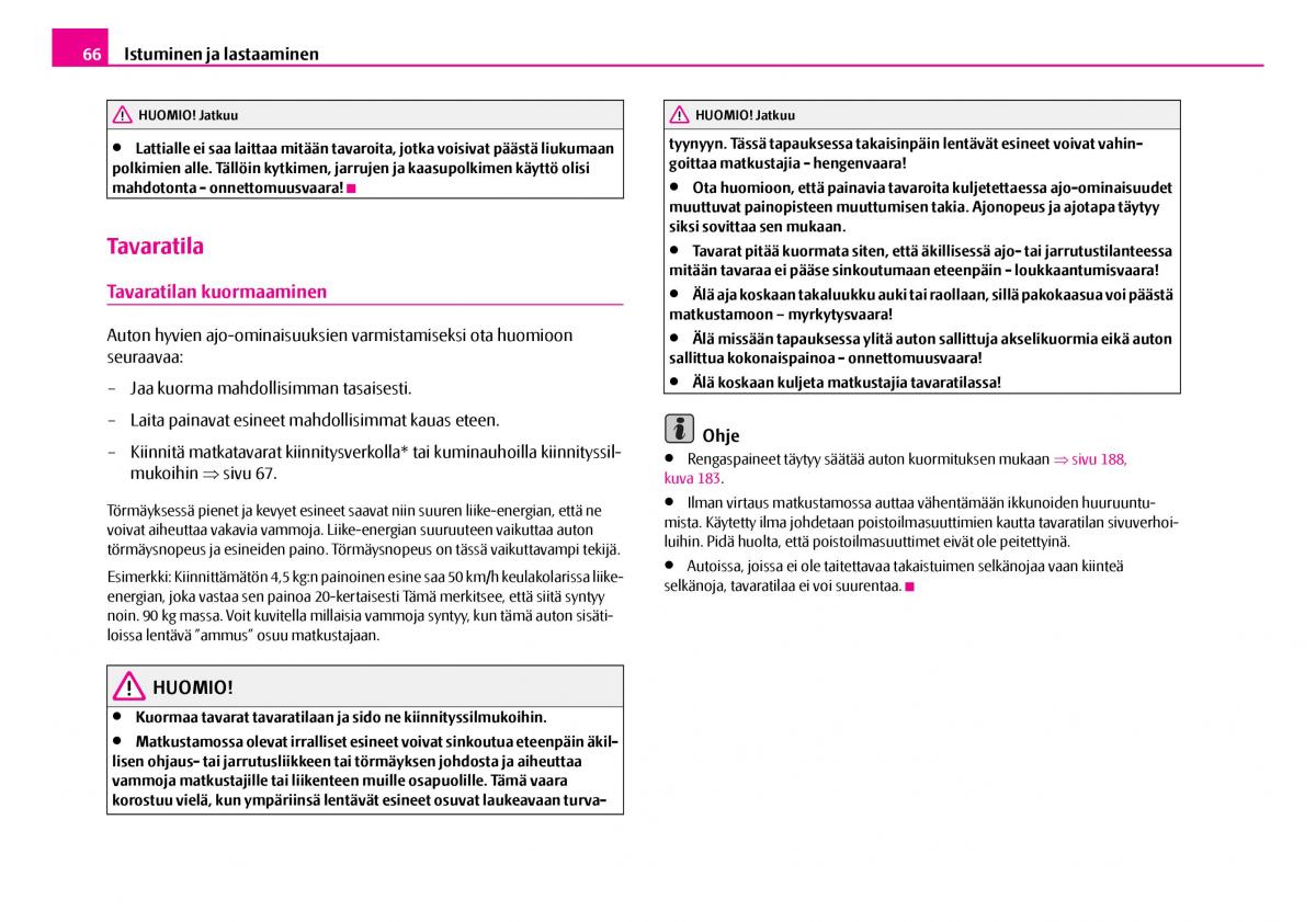 Skoda Superb I 1 omistajan kasikirja / page 67