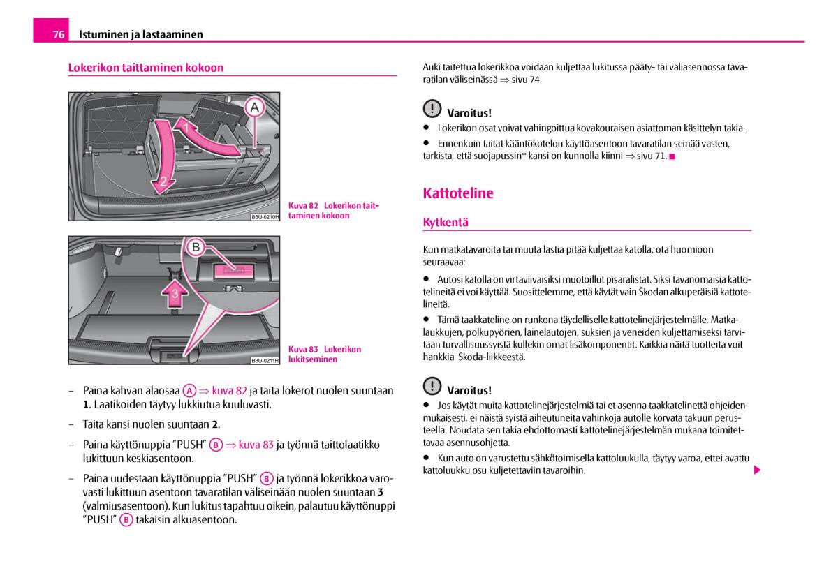 Skoda Superb I 1 omistajan kasikirja / page 77