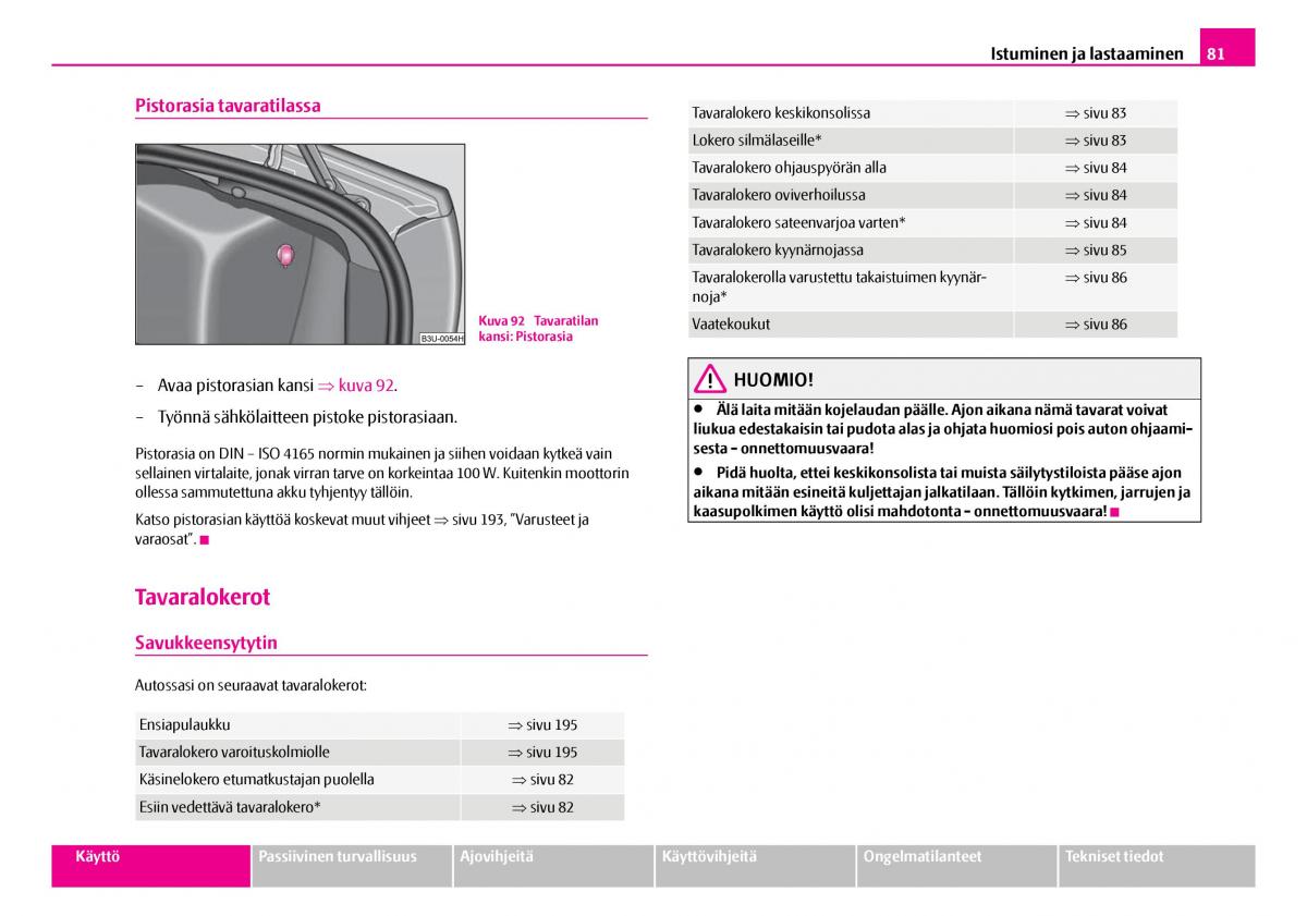 Skoda Superb I 1 omistajan kasikirja / page 82