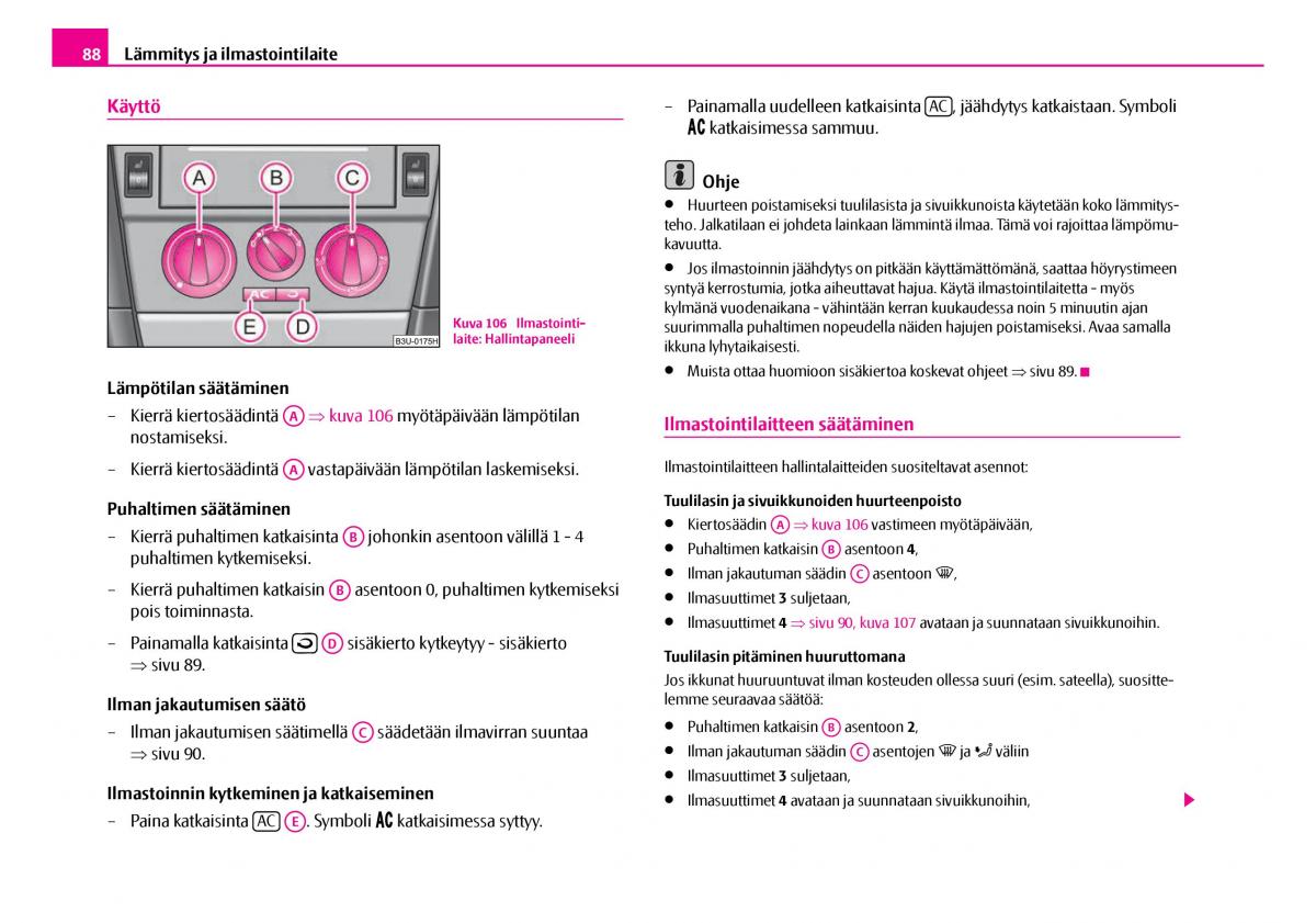 Skoda Superb I 1 omistajan kasikirja / page 89