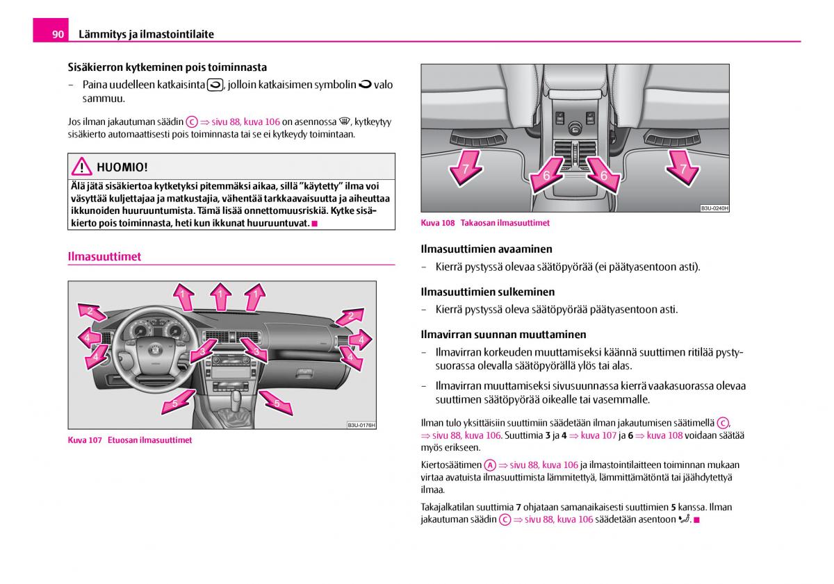 Skoda Superb I 1 omistajan kasikirja / page 91