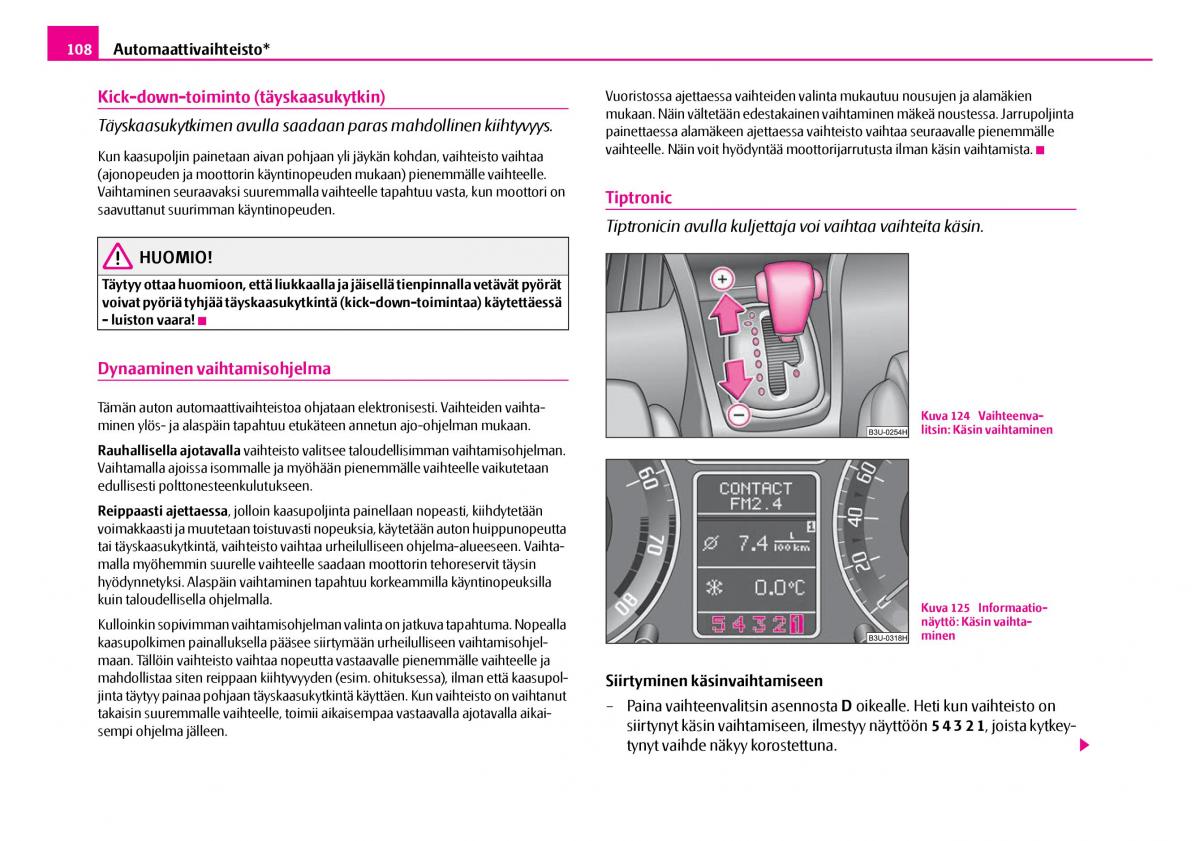 Skoda Superb I 1 omistajan kasikirja / page 109