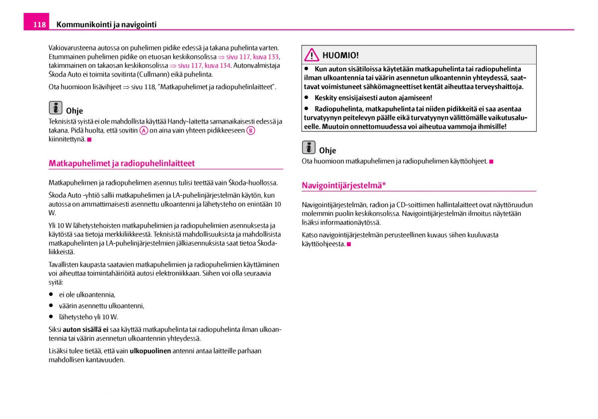 Skoda Superb I 1 omistajan kasikirja / page 119
