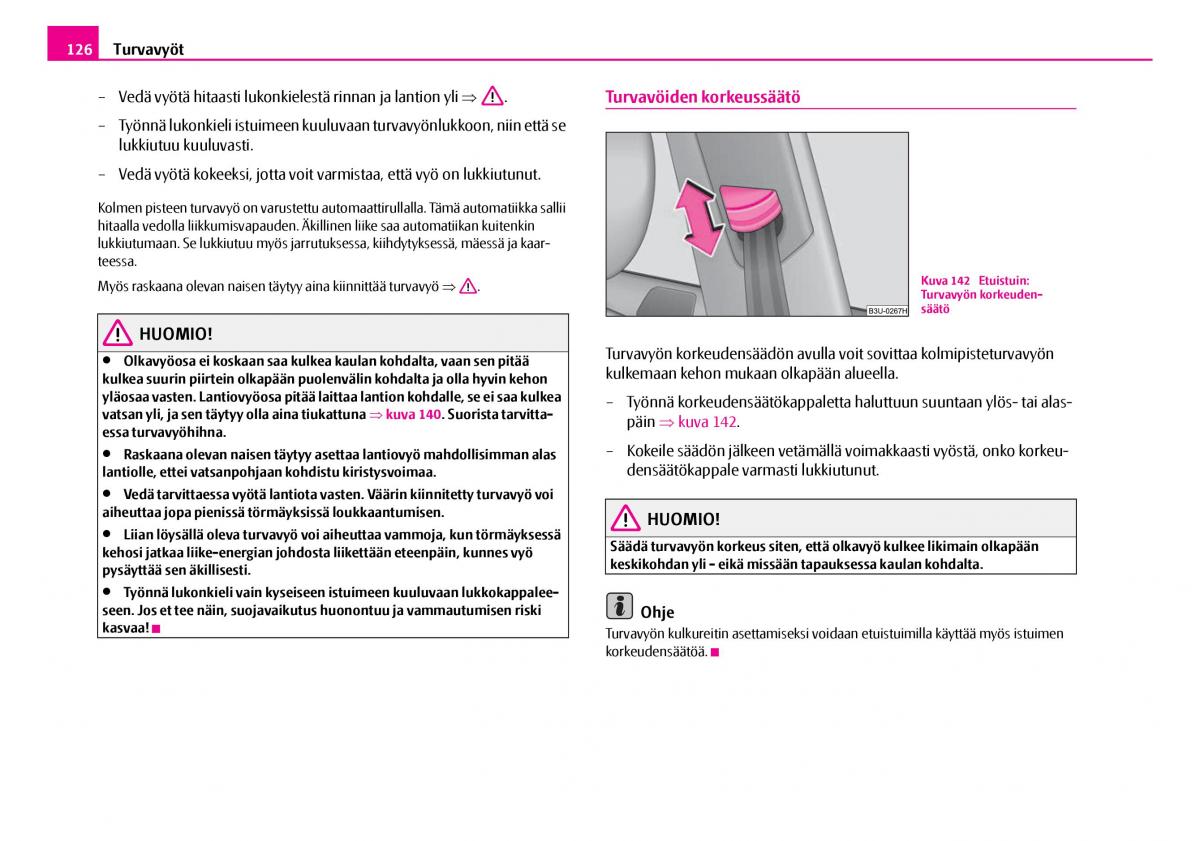 Skoda Superb I 1 omistajan kasikirja / page 127