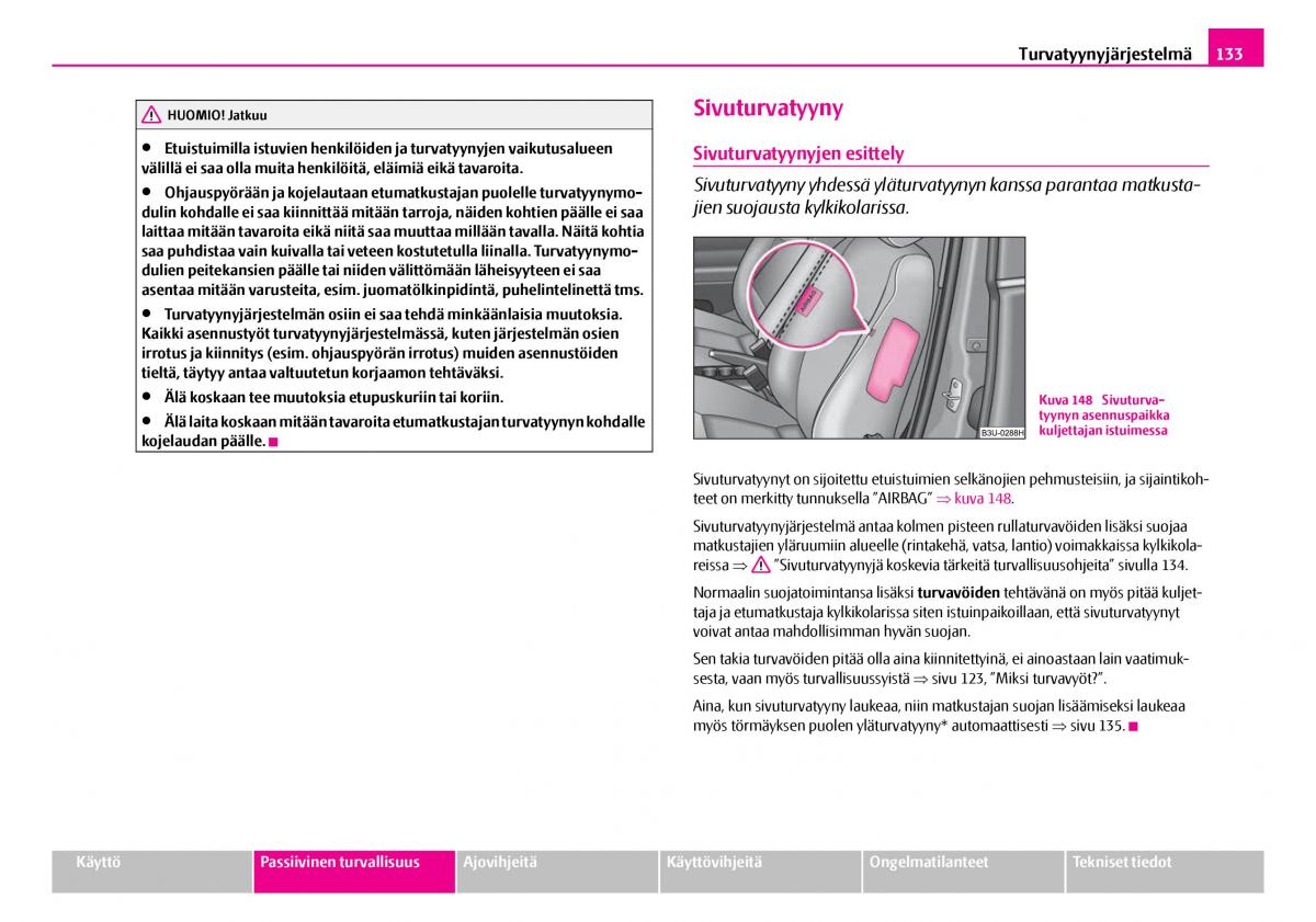 Skoda Superb I 1 omistajan kasikirja / page 134