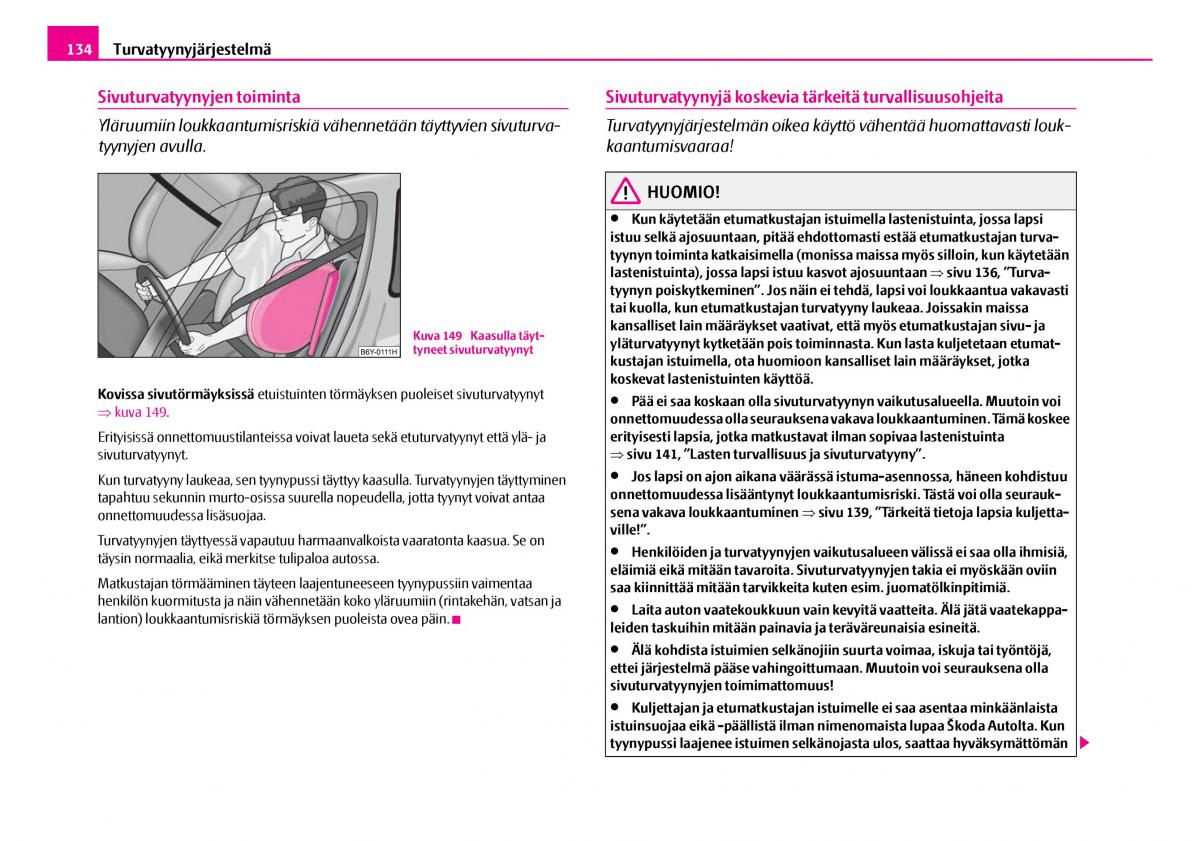 Skoda Superb I 1 omistajan kasikirja / page 135