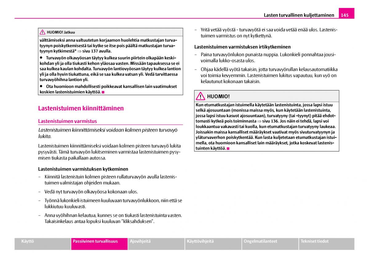 Skoda Superb I 1 omistajan kasikirja / page 146