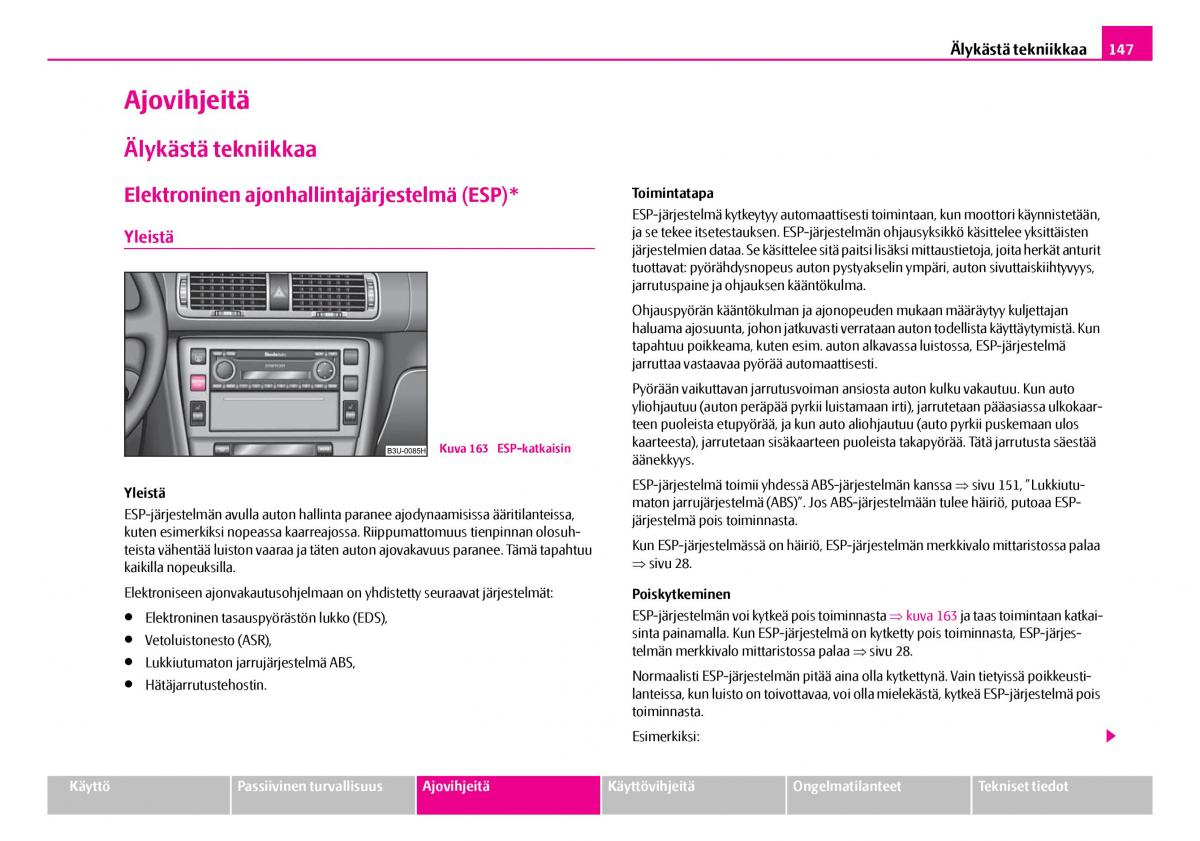 Skoda Superb I 1 omistajan kasikirja / page 148