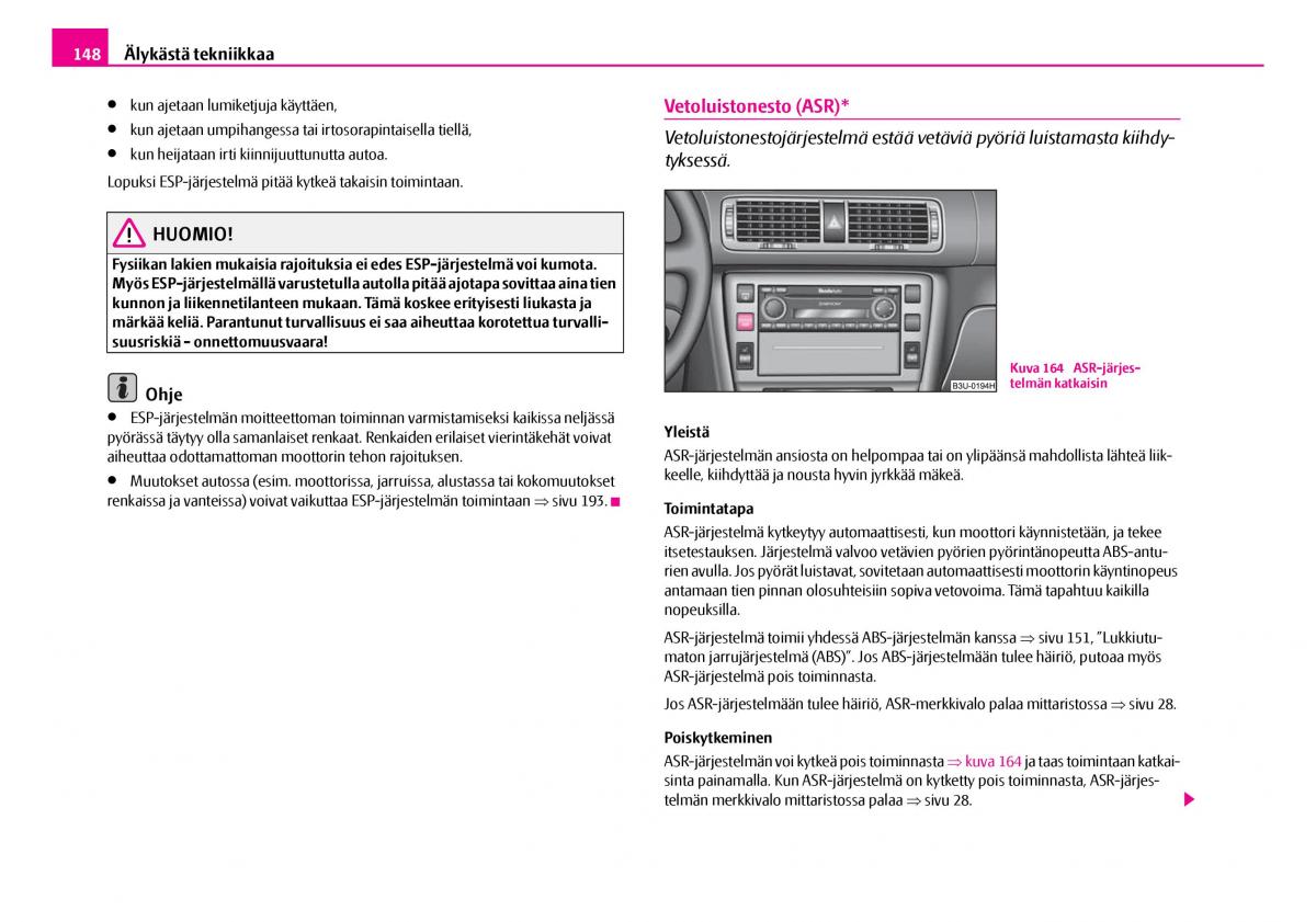 Skoda Superb I 1 omistajan kasikirja / page 149