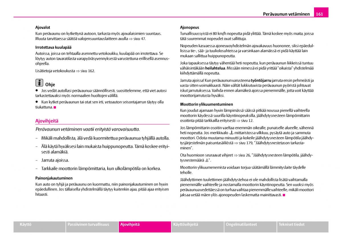 Skoda Superb I 1 omistajan kasikirja / page 162