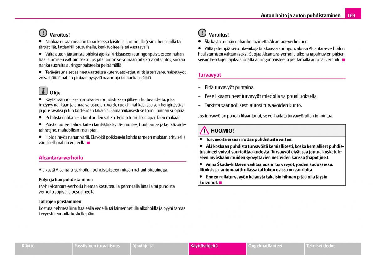 Skoda Superb I 1 omistajan kasikirja / page 170