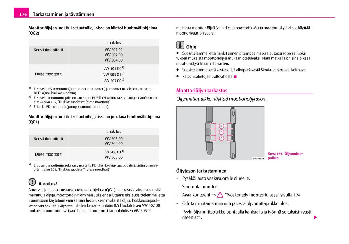 Skoda Superb I 1 omistajan kasikirja / page 177