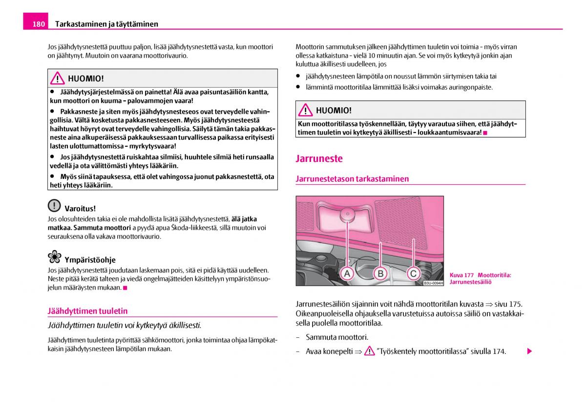 Skoda Superb I 1 omistajan kasikirja / page 181