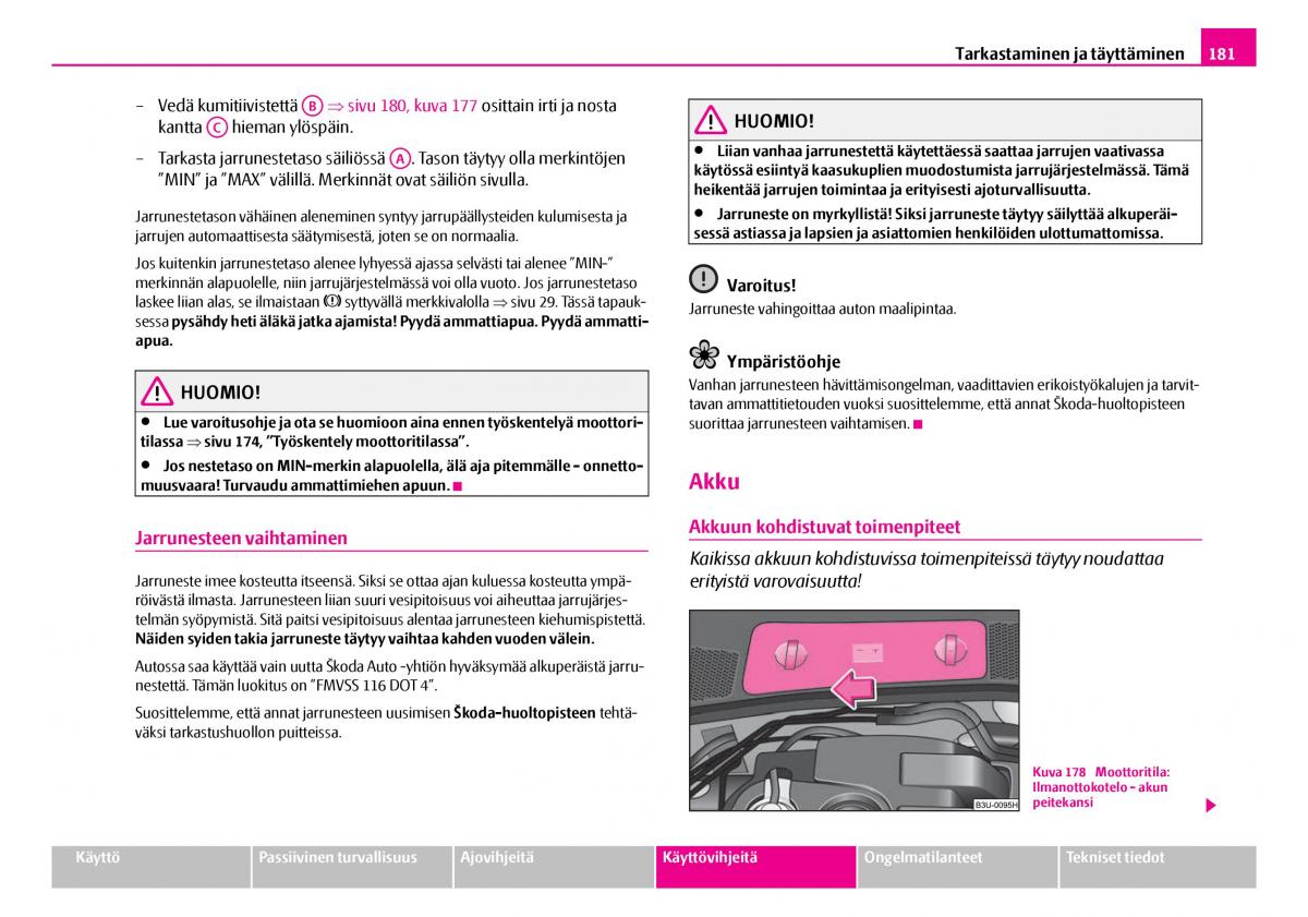 Skoda Superb I 1 omistajan kasikirja / page 182