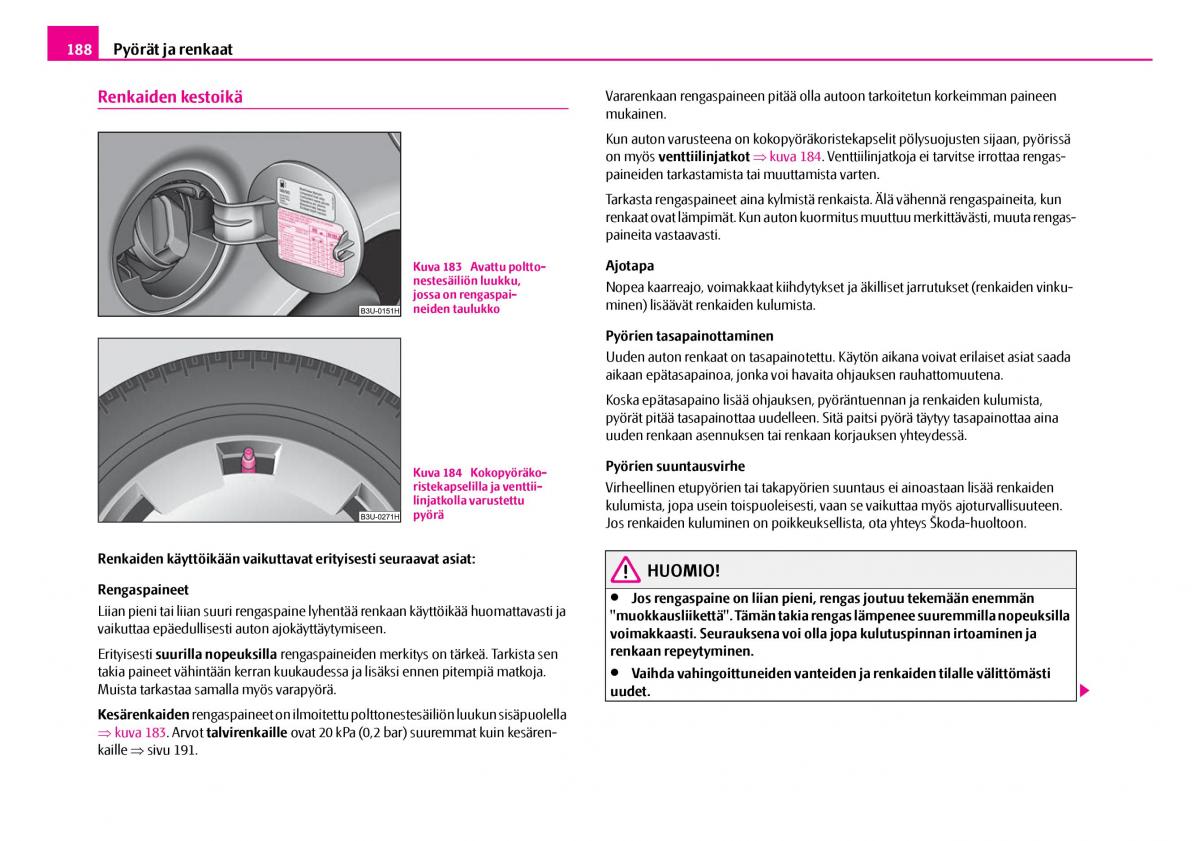 Skoda Superb I 1 omistajan kasikirja / page 189