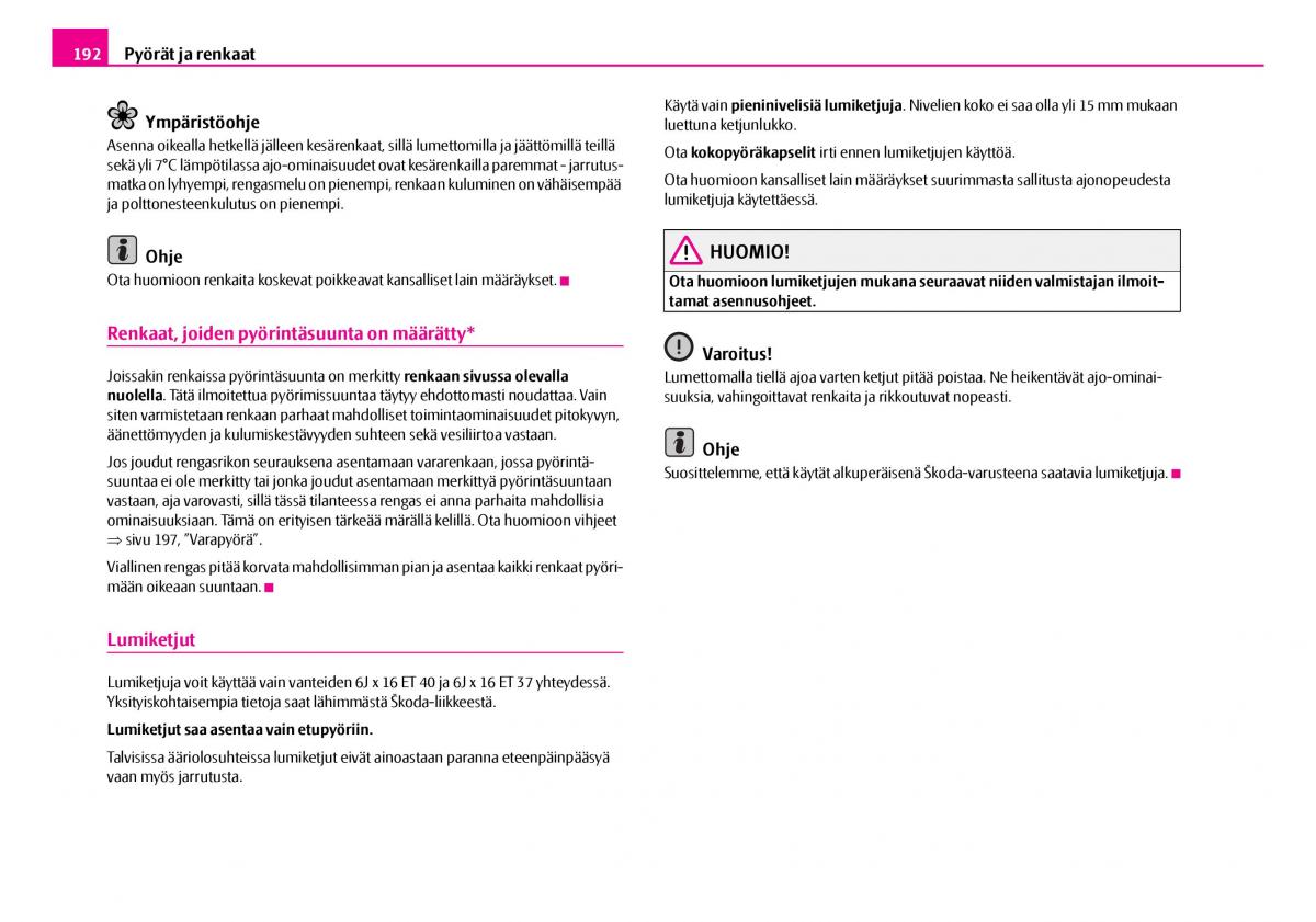 Skoda Superb I 1 omistajan kasikirja / page 193